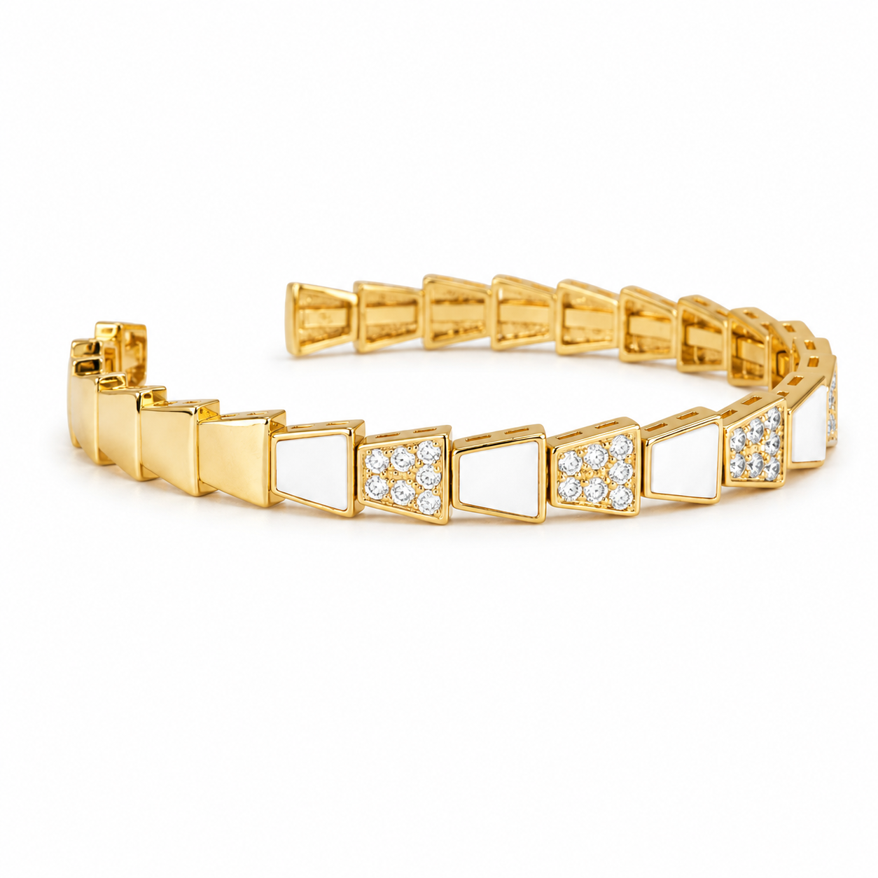 Luxe Pearl Crystal Open Bangle