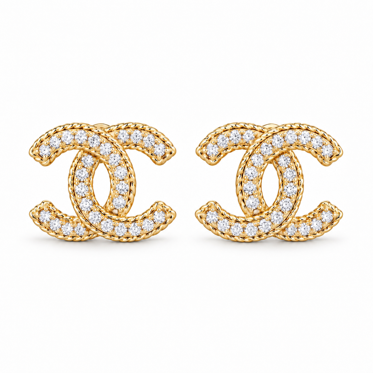 Double C Braided Stud Earrings