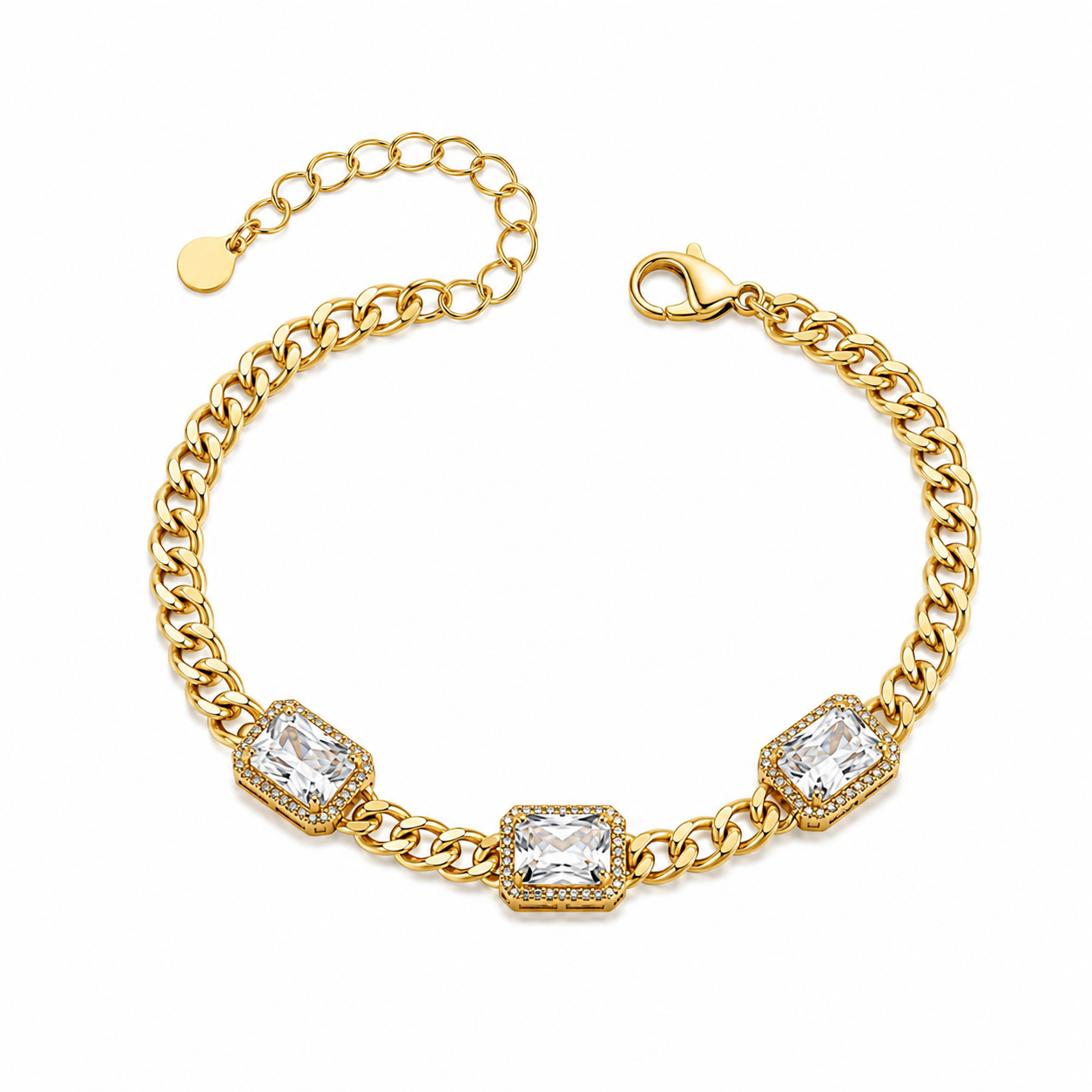 Celeste Trio Zircon Chain Bracelet