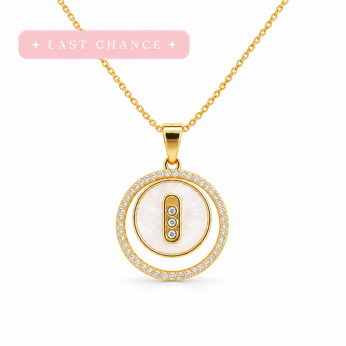 Ivory Halo Pendant Necklace