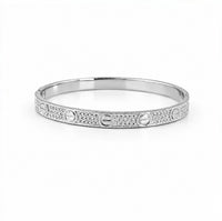 Silver Crystal Love Bangle