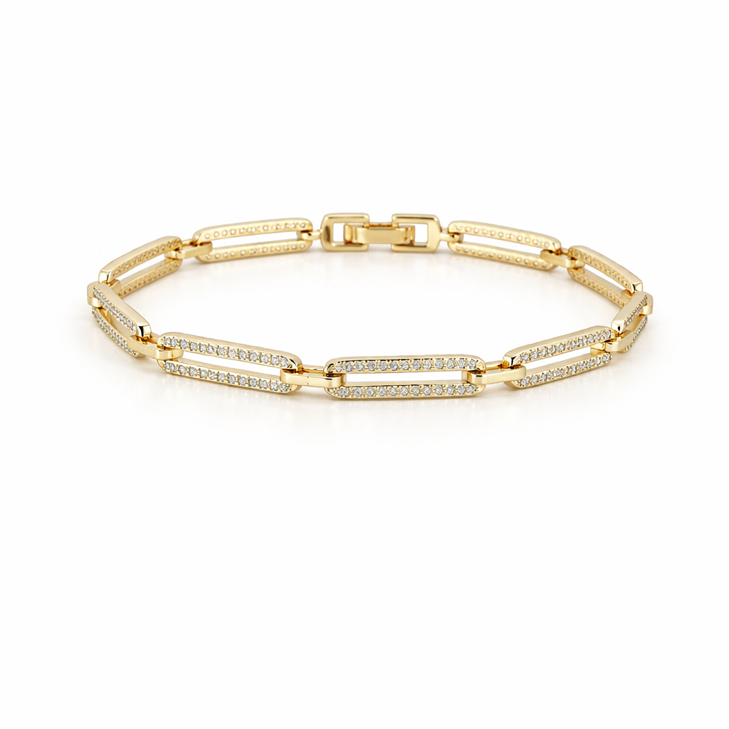 Modern Crystal Link Bracelet