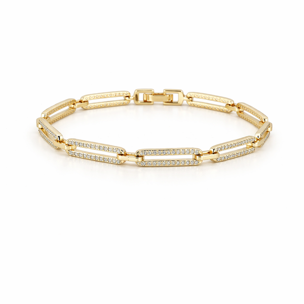 Modern Crystal Link Bracelet