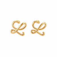 The Arabesque Gold Monogram Stud Earrings