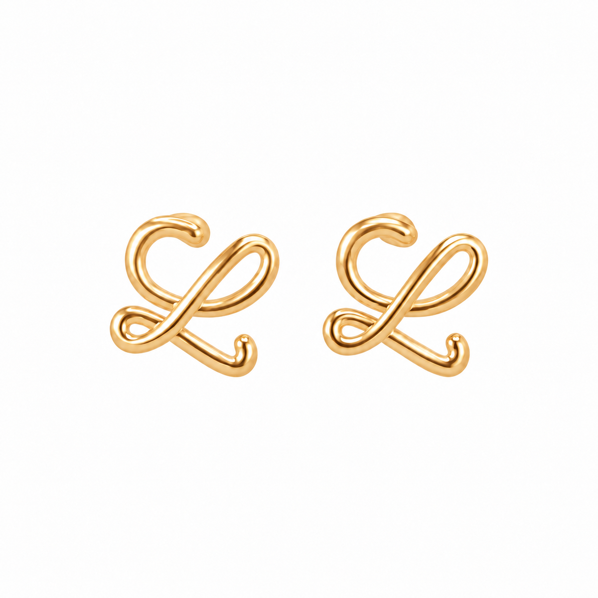 The Arabesque Gold Monogram Stud Earrings