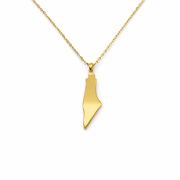 Palestine Map Gold Necklace