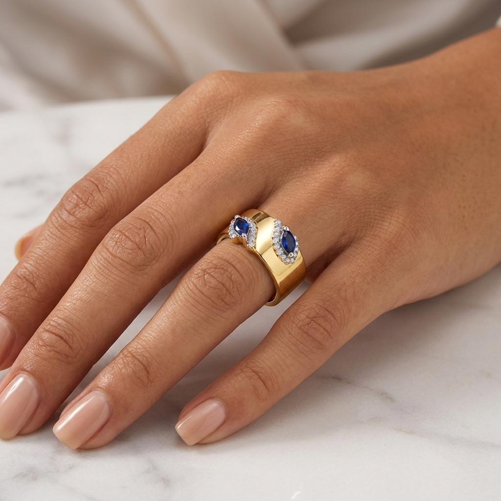 Amara Blue Marquise Ring