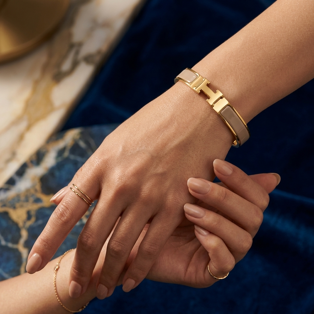 The Riviera Enamel Bracelet – Taupe