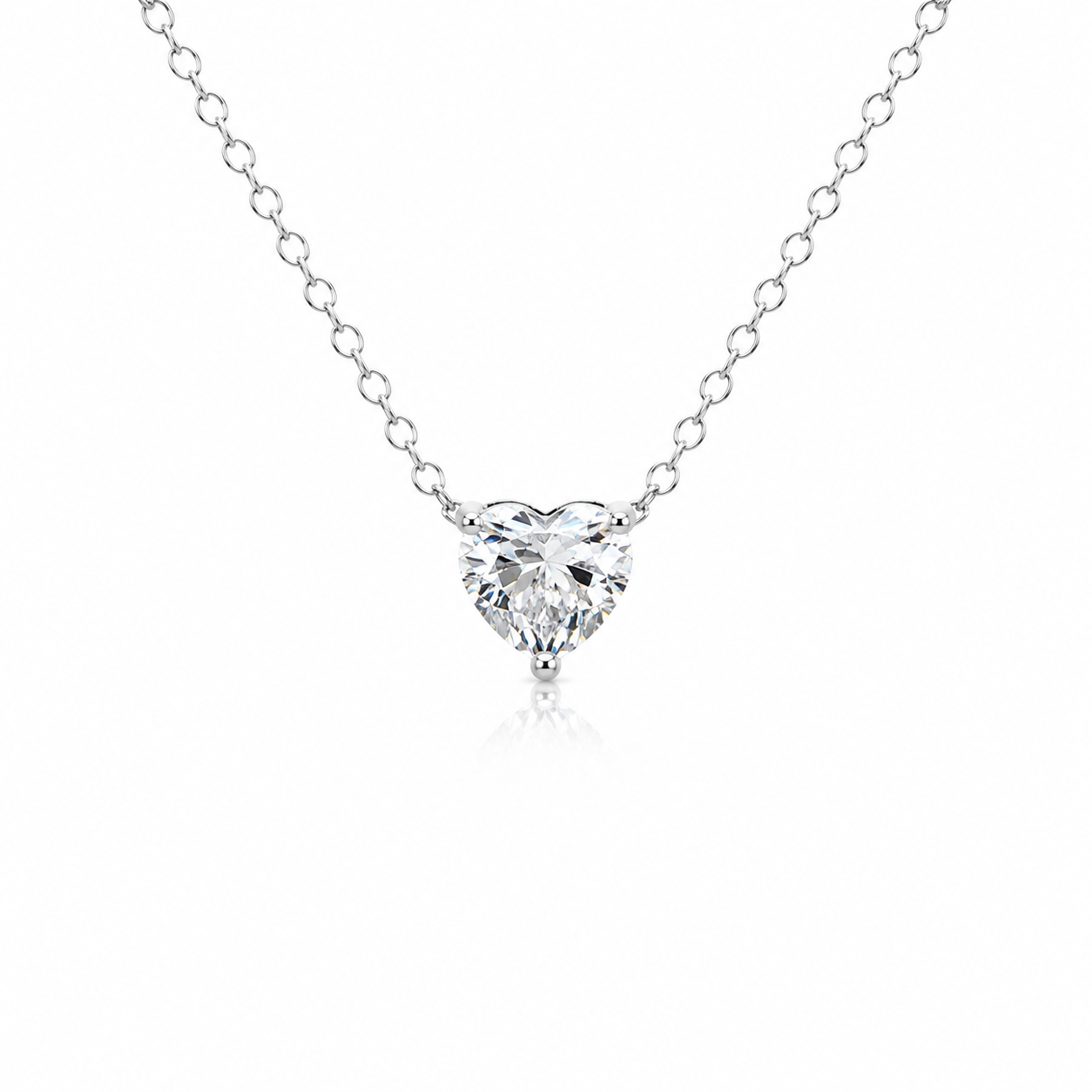 Heart White Sapphire Jewelry Set – 925 Sterling Silver