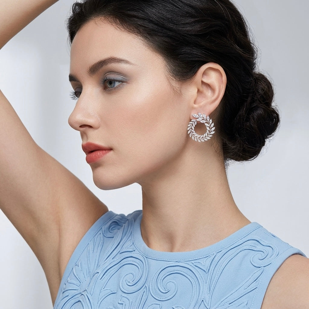 Crystal Laurel Earrings