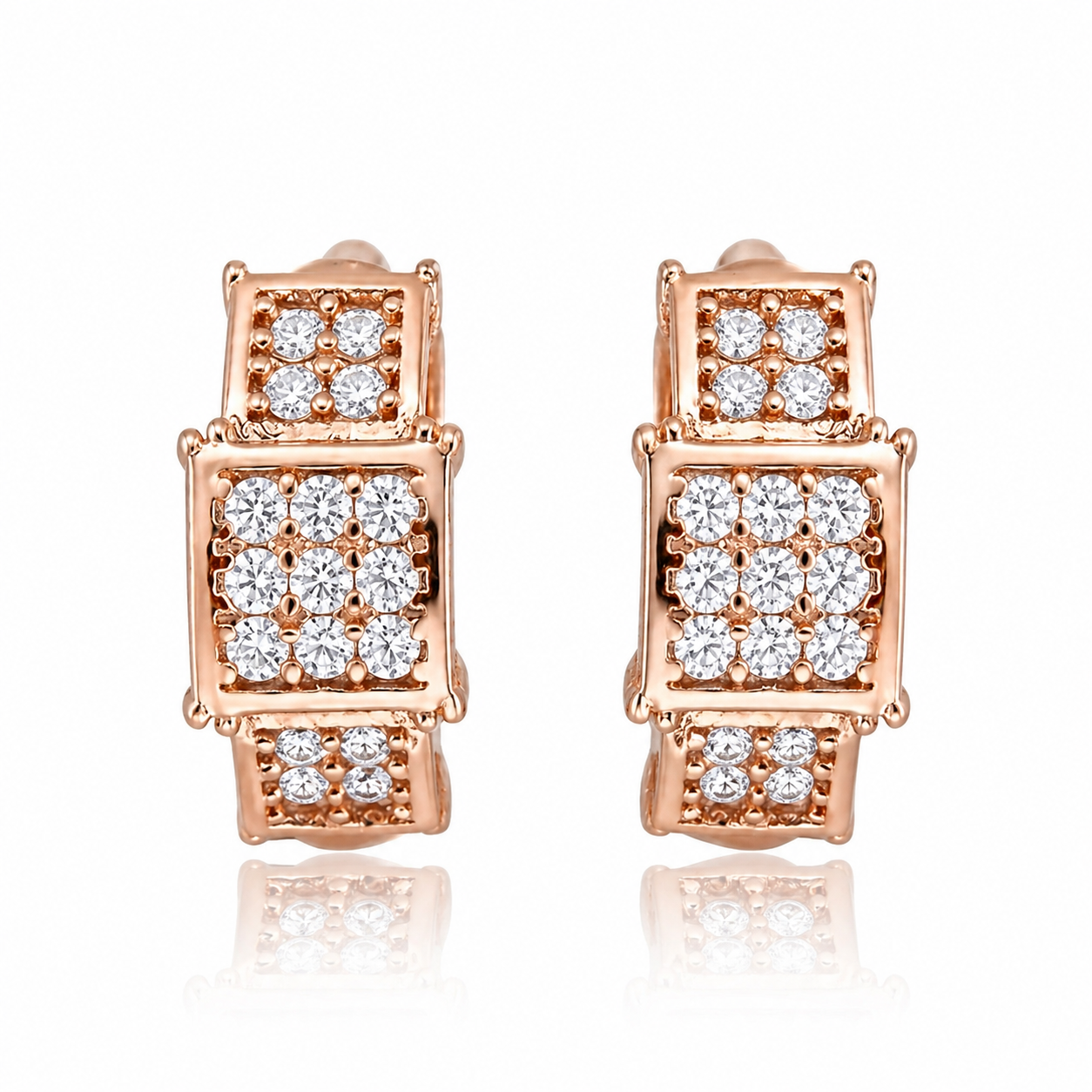 Golden Grace Pave Hoop Earrings