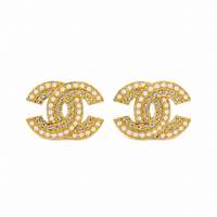 Double CC Zircon Stud Earrings