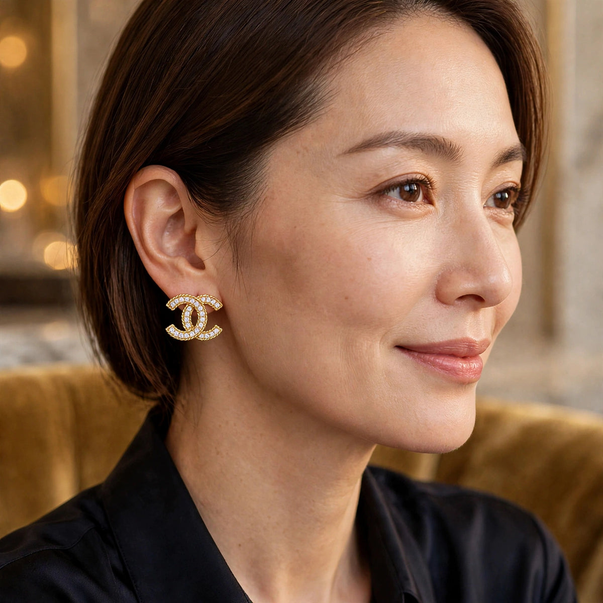 Double C Braided Stud Earrings