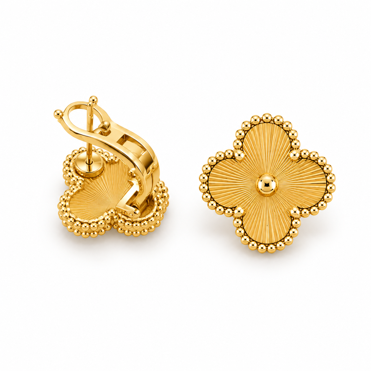 Luxe Clover Earrings – Gold Radiance