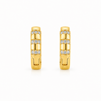 Celeste Triple Row Zircon Huggie Earrings
