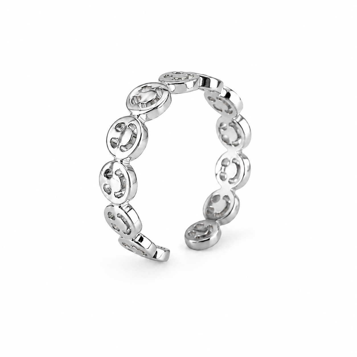Silver Smiley Ring