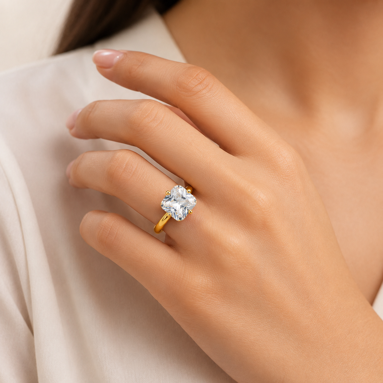 Royal Cushion Solitaire Ring