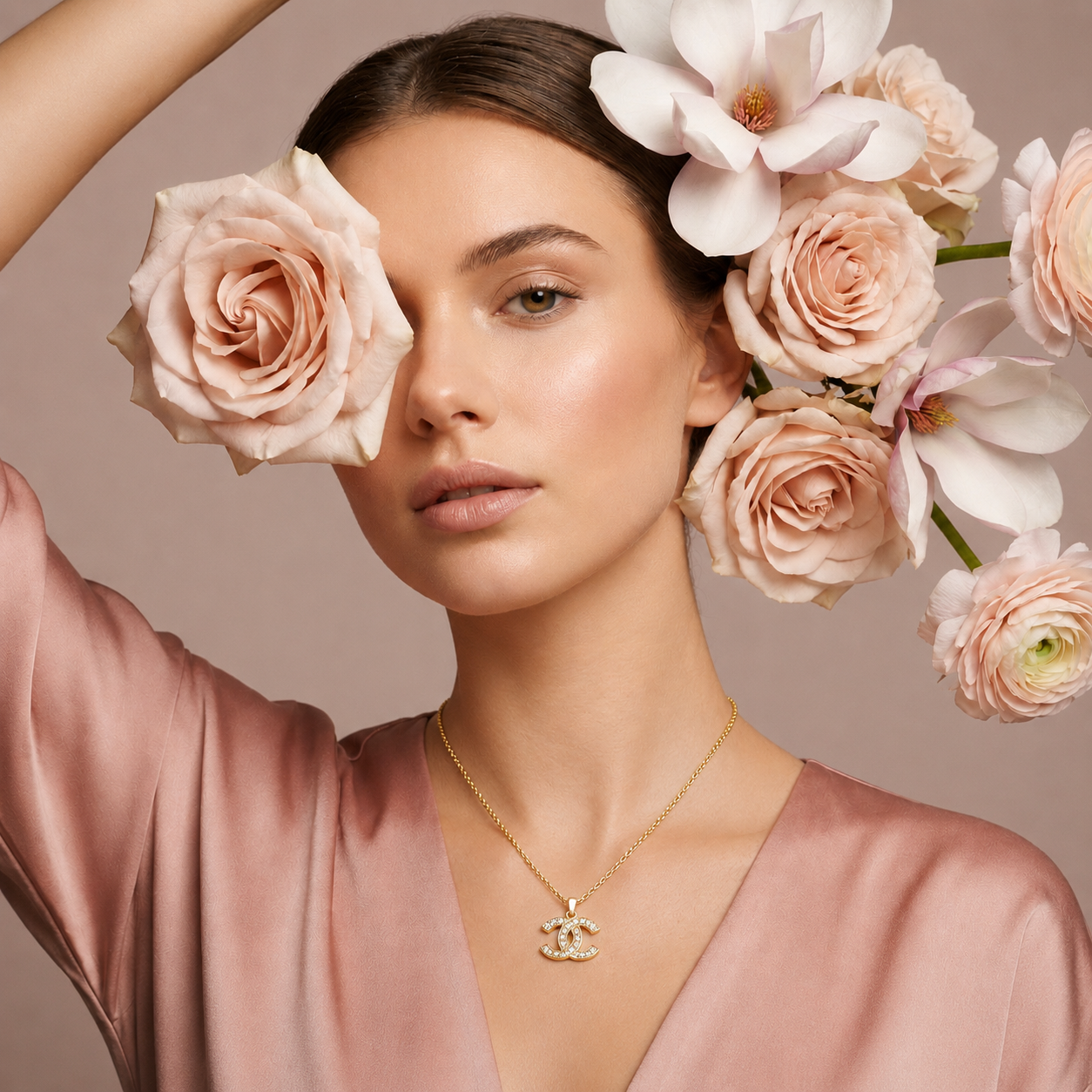 Crystal CC Inspired Pendant Necklace