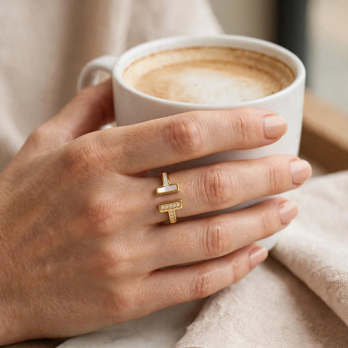 T Duo Blush Gold Ring
