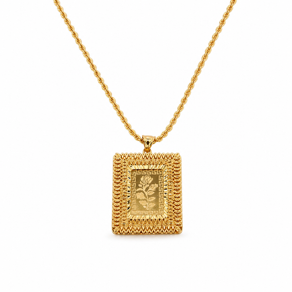 Ottoman Square Pendant Necklace