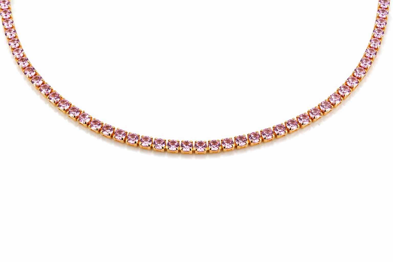 Pink Crystal Tennis Choker