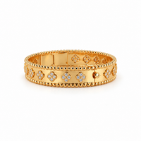 Celeste Clover Bangle – Gold