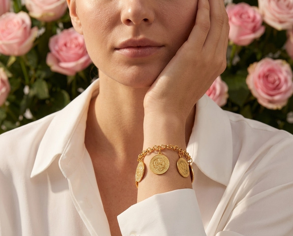 Dalia Gold Coin Charm Bracelet
