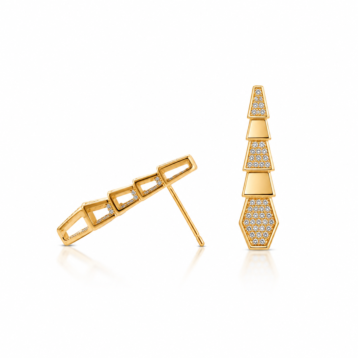 Geometric Crystal Drop Earrings