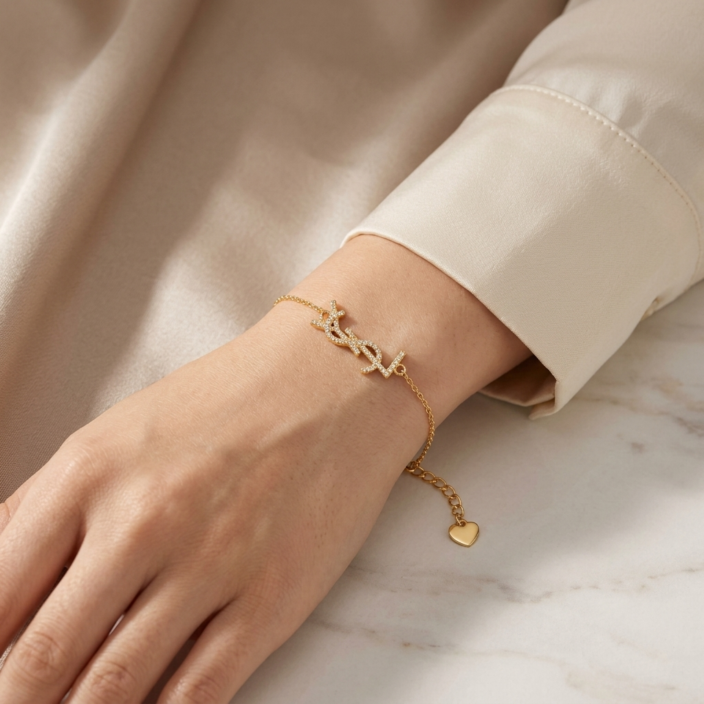 The Crystal Script Bracelet