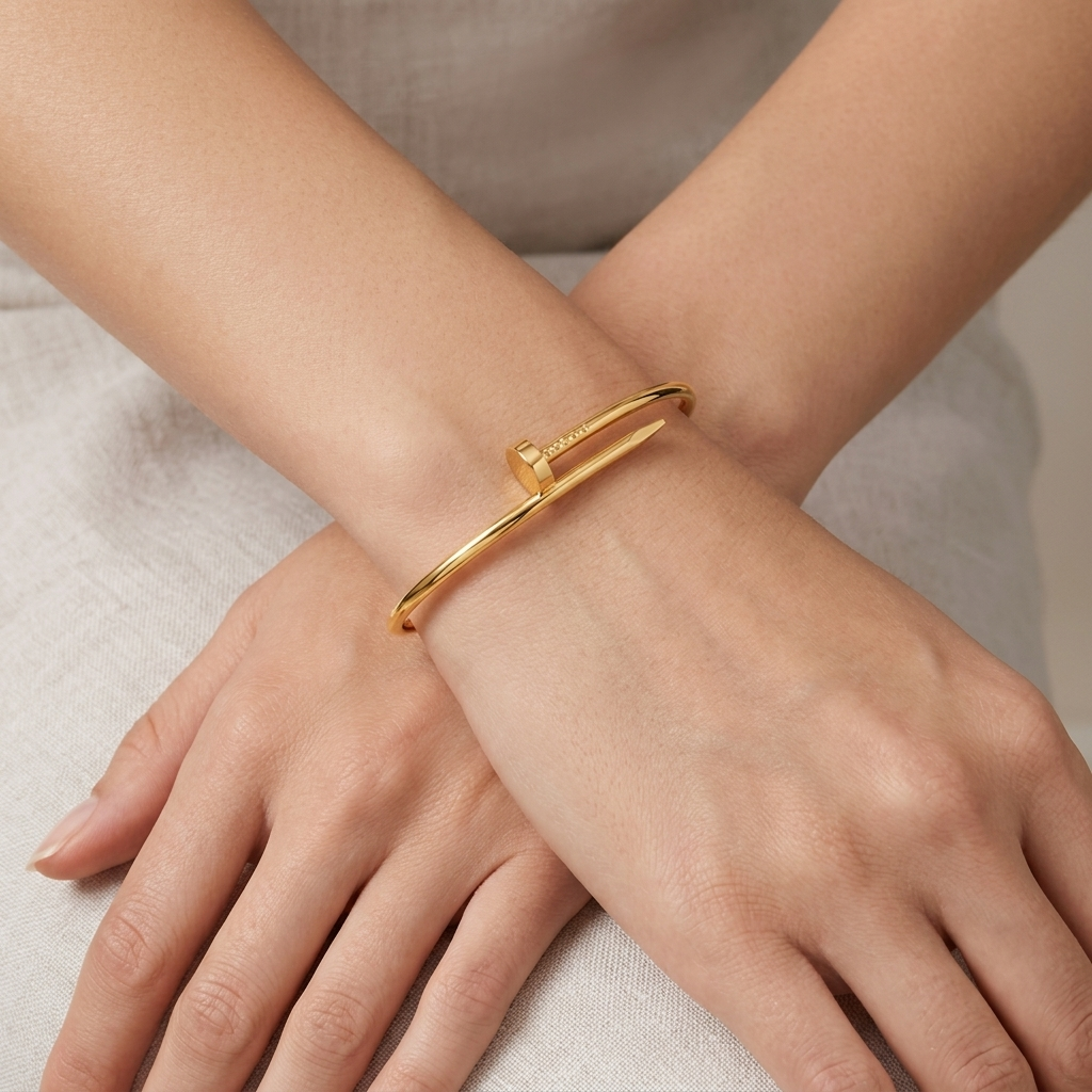 Golden Nail Cuff Bracelet