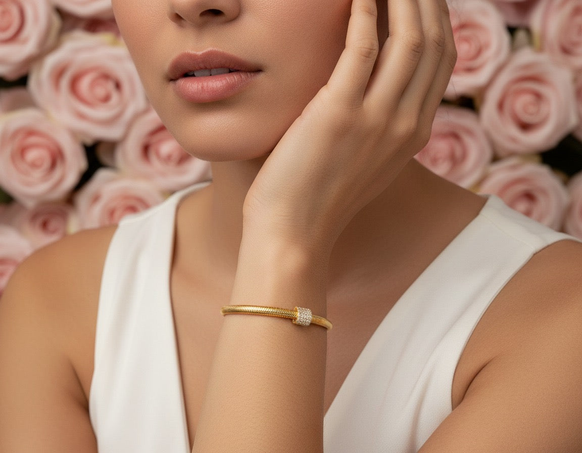 Golden Serpentine Crystal Bracelet