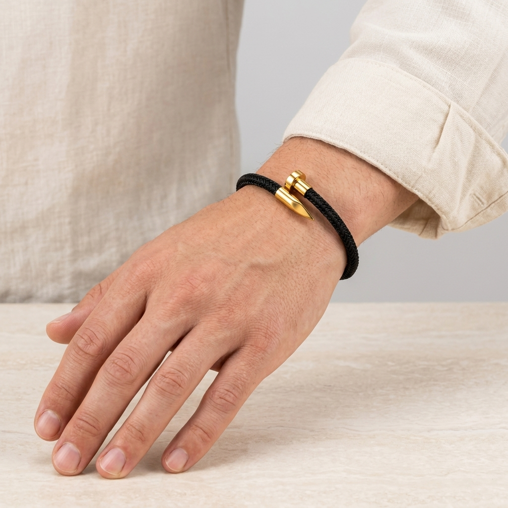 Nail Cord Men’s Bracelet