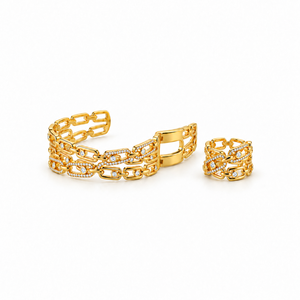 Aurelia Link Bracelet & Ring Set