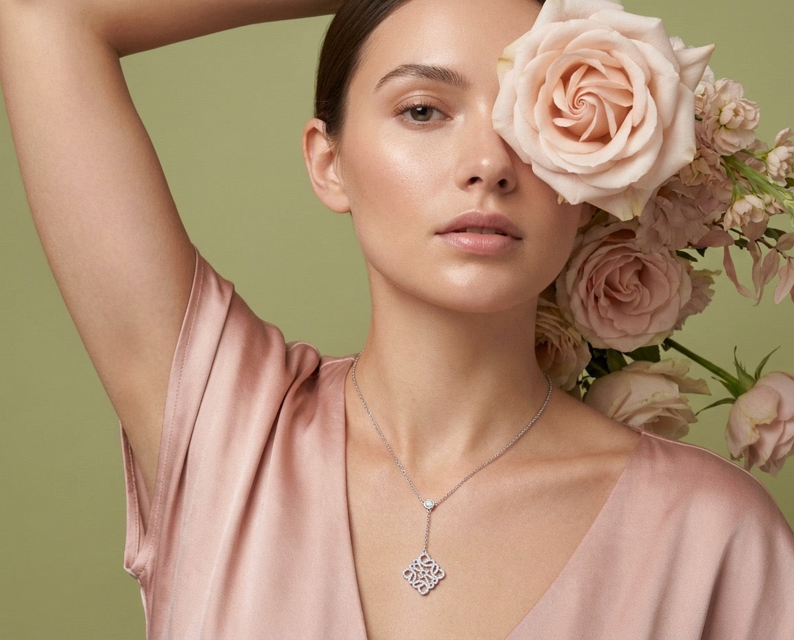 Celeste Silver Drop Necklace