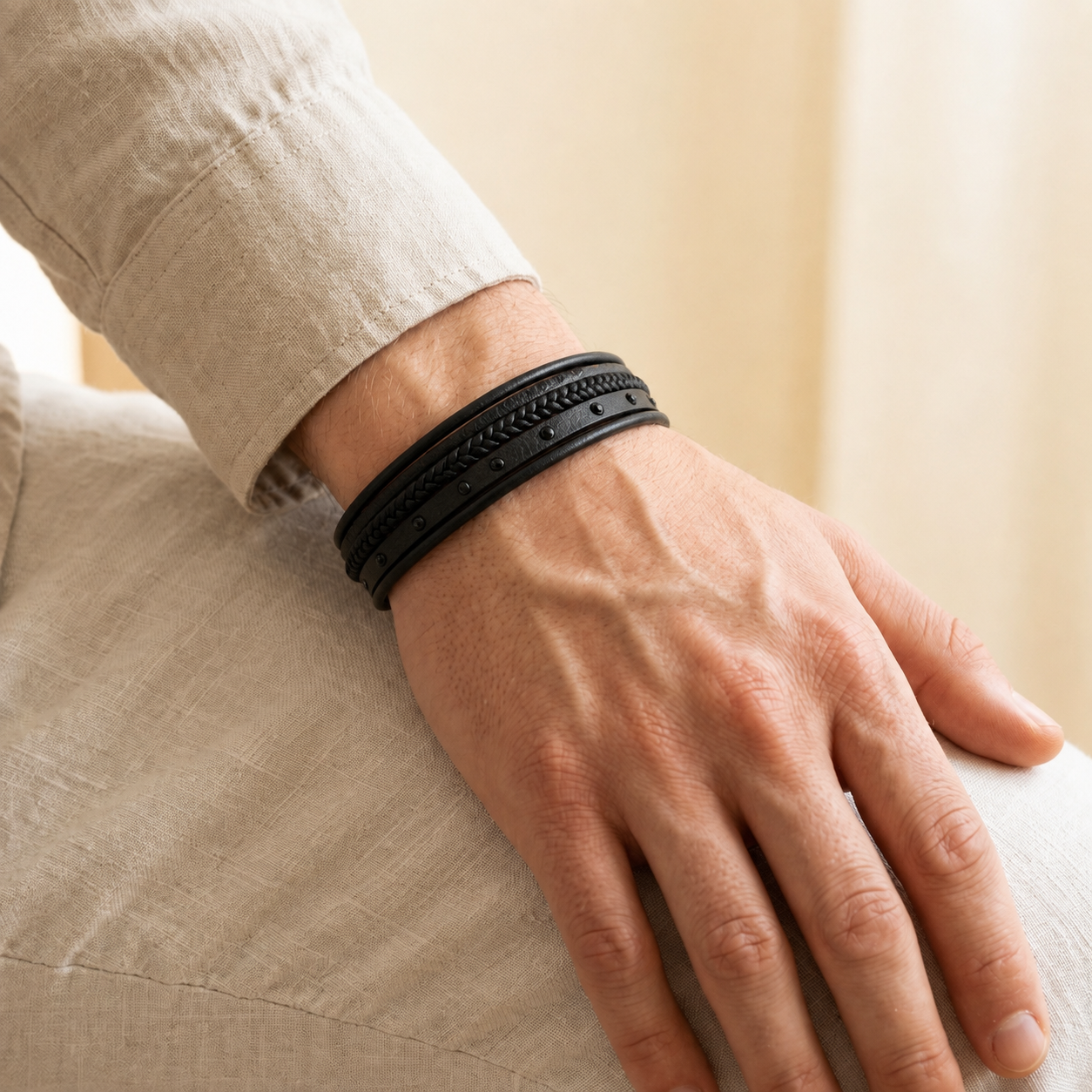Noir Layered Men’s Bracelet