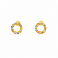 Pave Circle Halo Stud Earrings
