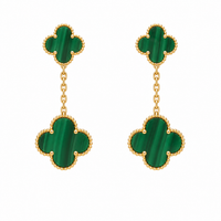 Emerald Clover Drop Earrings