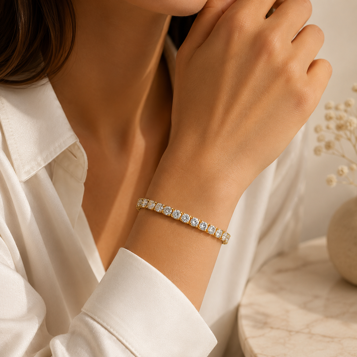 Monaco Wide Tennis Bracelet