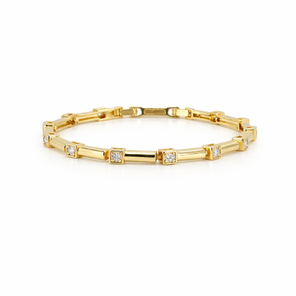 Crystal Link Gold Bracelet