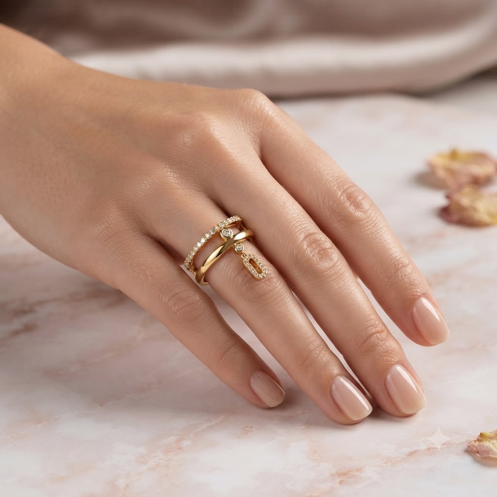 Zircon Drop Open Ring