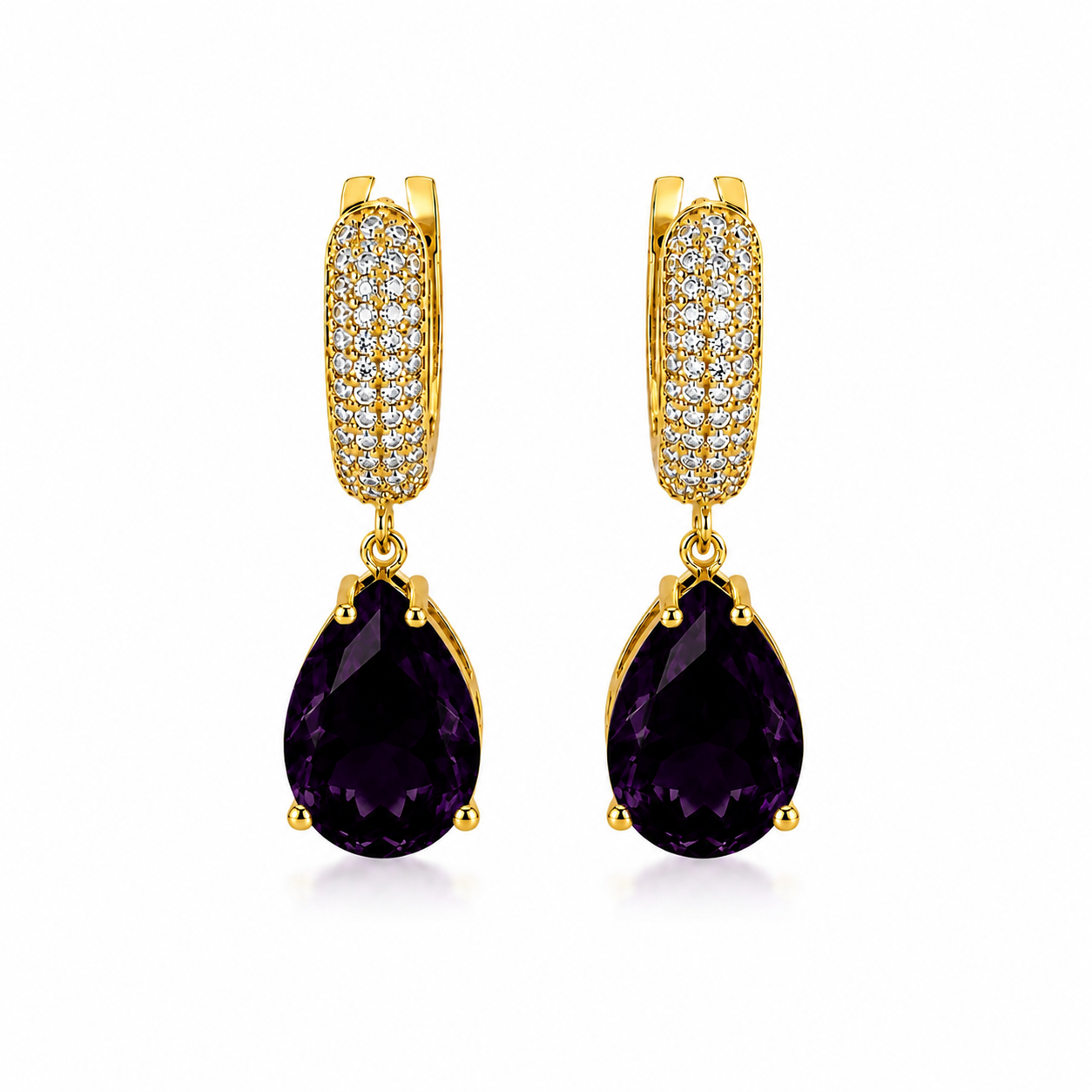 Royal Amethyst Drop Earrings
