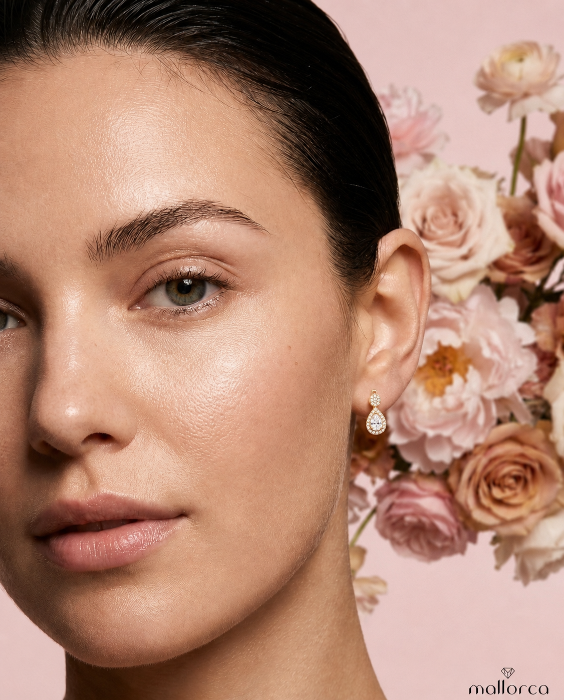 Luna Pear Drop Earrings – Rose Gold
