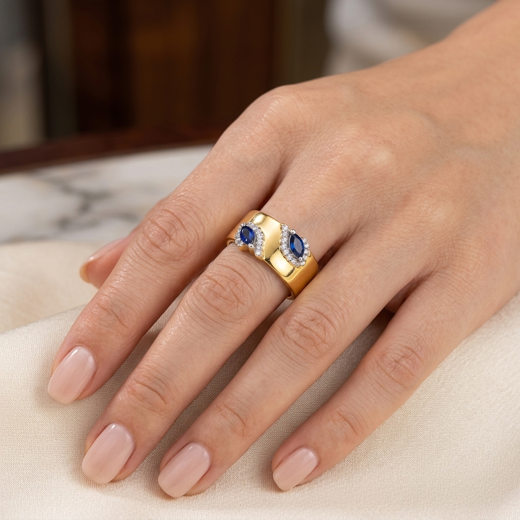 Amara Blue Marquise Ring