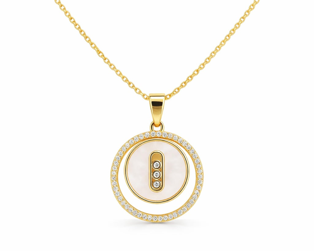 Ivory Halo Pendant Necklace