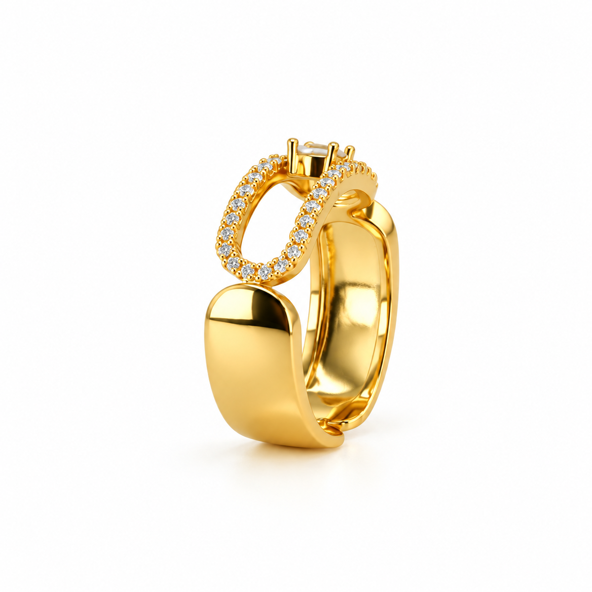 Crystal Link Statement Ring