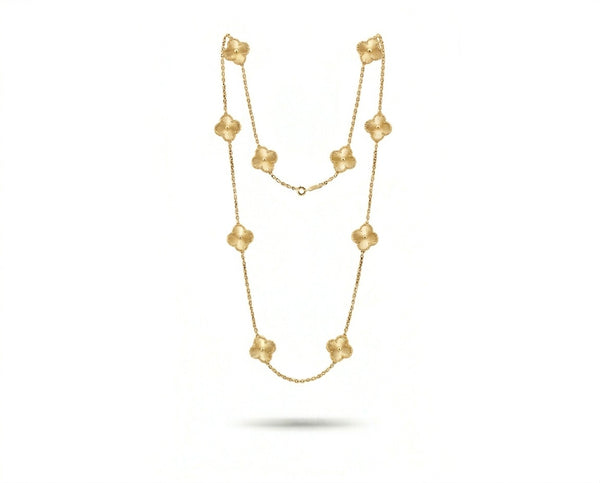 Golden Clover Long Necklace 35”