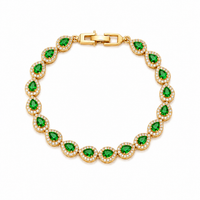 Emerald Royale Pear Zircon Bracelet