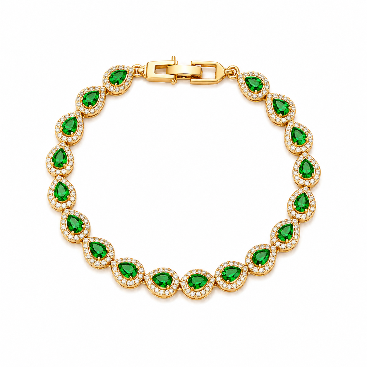 Emerald Royale Pear Zircon Bracelet