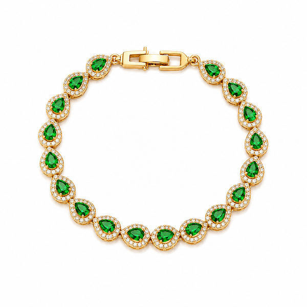 Emerald Royale Pear Zircon Bracelet
