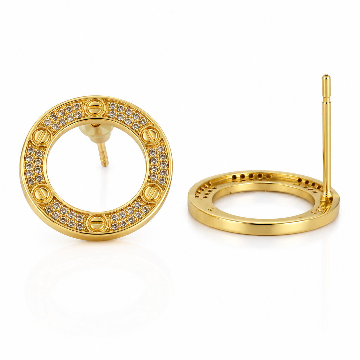 Celeste Halo Circle Stud Earrings